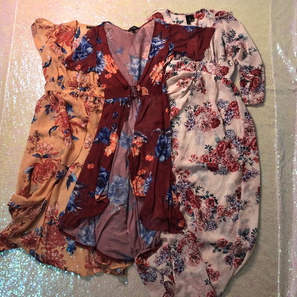 Derek Heart floral button up open vest sheer maxi cardigan medium - Picture 3 of 3